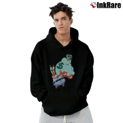 Men’s Mr Krabs Holding Bag Of Money With Spongebob Funny Pullover Hoodie in black | Cozy, Durable, Modern Fit