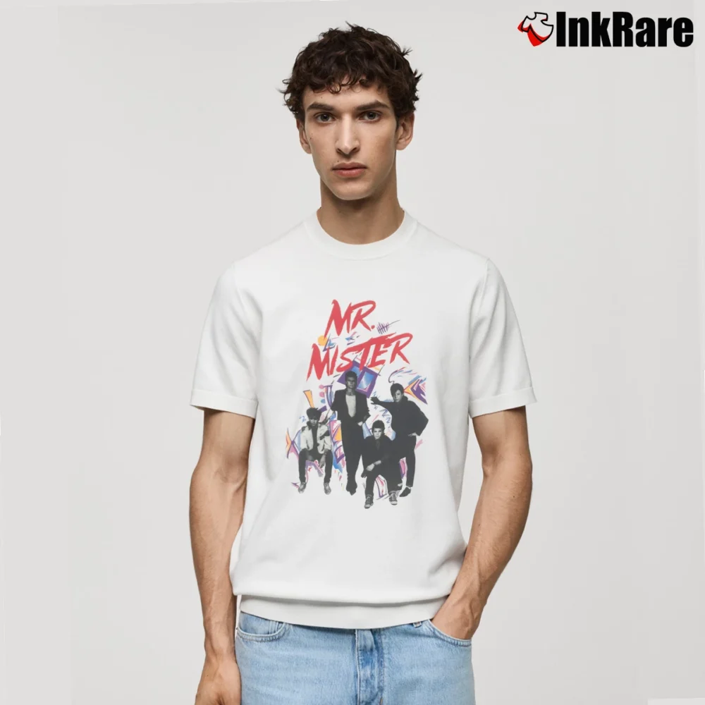Men’s Mr Mister 80s Concert Band Classic T-Shirt in white | Soft, Breathable Everyday Wear