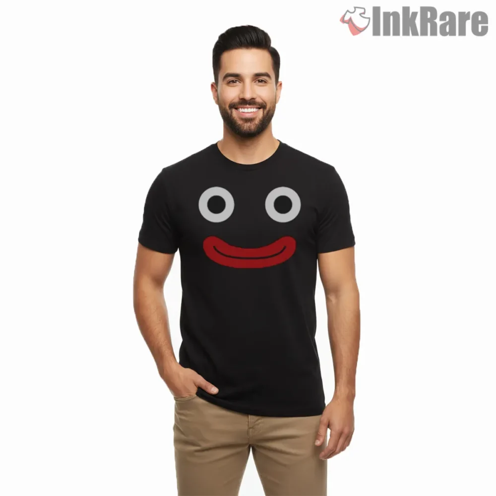 Mr Popo Simple Smile Icon Shirt on black short sleeve shirt for men graphic tee