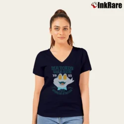 Women’s Mr. Toad's Wild Ride Disney V-Neck Tee in navy | Chic Neckline, Soft Texture