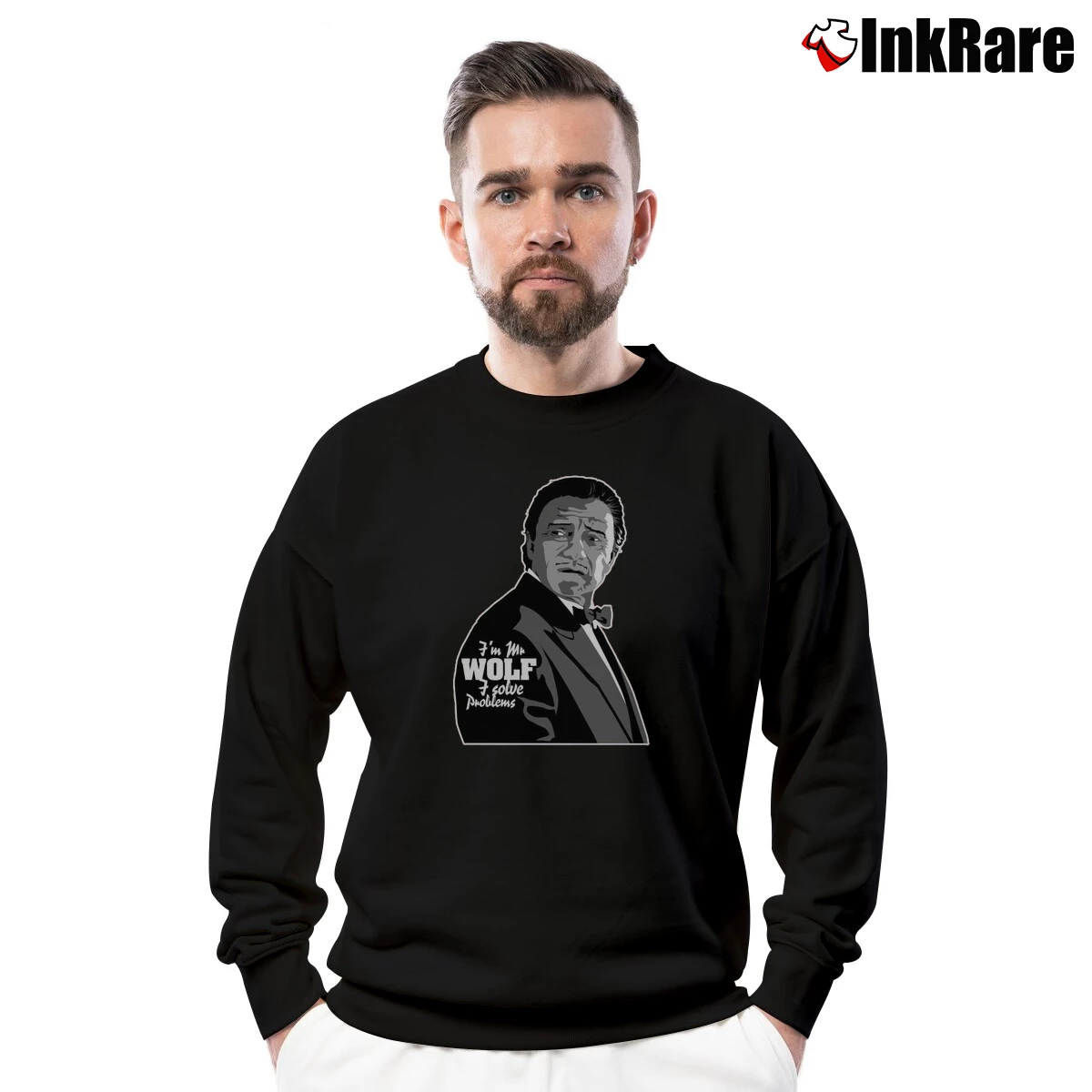 Mr Wolf Pulp Fiction Men’s Crewneck Sweatshirt in black – Soft & Durable Men’s Mr Wolf Pulp Fiction Crewneck Sweatshirt in black | Cozy Fabric, Clean Style