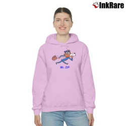 Women’s Mr Zip Code Man Cozy Hoodie in light pink | Warm, Structured, Stylish