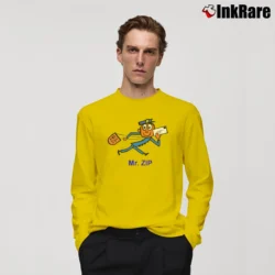 Men’s Mr Zip Code Man Long-Sleeve Shirt in yellow | Sleek, Lightweight, Year-Round Wear