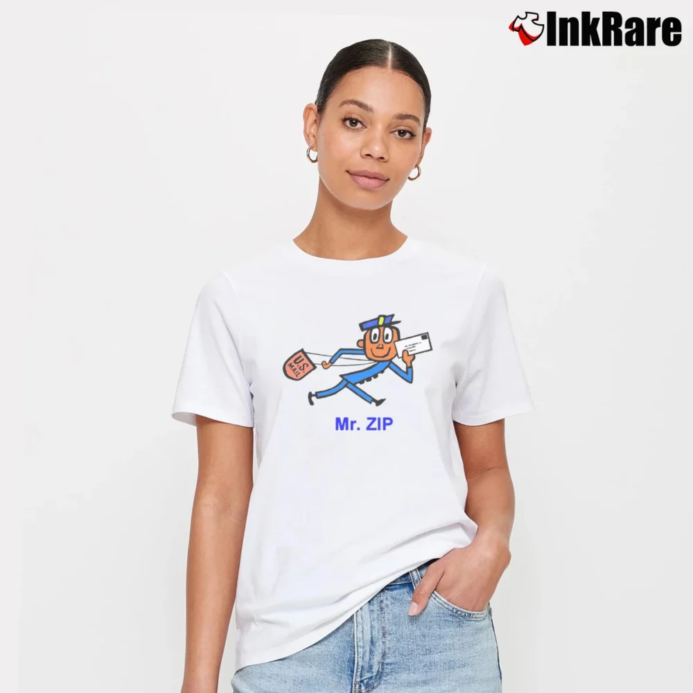 Women’s Mr Zip Code Man Signature T-Shirt in white | Soft, Flattering Fit