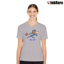 Women’s Mr Zip Code Man V-Neck Tee in sport grey | Chic Neckline, Soft Texture