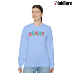 Women’s Mrbeast Chest Logo Influencer Relaxed Sweatshirt in light blue | Soft, Laid-Back Vibe