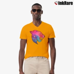Men’s Mrbeast Full Logo Gift V-Neck Tee in orange | Sharp, Breathable, Everyday Staple