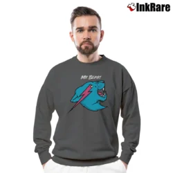 Men’s Mrbeast Logo Youtube Crewneck Sweatshirt in charcoal | Cozy Fabric, Clean Style