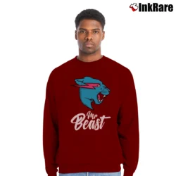 Men’s MrBeast Youth Logo Crewneck Sweatshirt in maroon | Cozy Fabric, Clean Style
