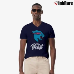 Men’s MrBeast Youth Logo V-Neck Tee in navy | Sharp, Breathable, Everyday Staple
