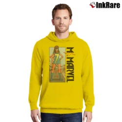 Men’s Ms Marvel Stand Comic Superhero Pullover Hoodie in yellow | Cozy, Durable, Modern Fit