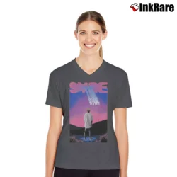 Women’s Msftrep Syre Jaden Smith V-Neck Tee in charcoal | Chic Neckline, Soft Texture