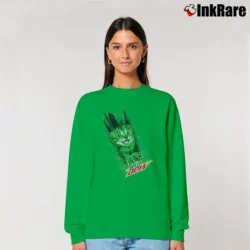 Women’s Mtn Dew Cat Slash Relaxed Sweatshirt in irish green | Soft, Laid-Back Vibe