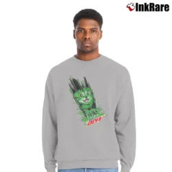 Men’s Mtn Dew Cat Slash Crewneck Sweatshirt in sport grey | Cozy Fabric, Clean Style