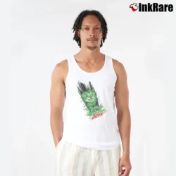 Men’s Mtn Dew Cat Slash Tank Top in white | Breathable, Active-Friendly Design