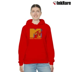 Women’s MTV 1985 Original Graphic 80s Cozy Hoodie in red | Warm, Structured, Stylish