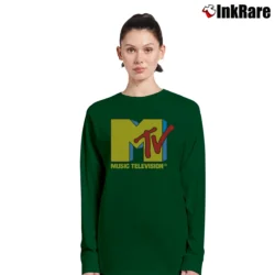 Women’s MTV 1985 Original Graphic 80s Long-Sleeve Top in forest green | Sleek, Versatile, All-Season