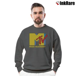 Men’s MTV 1985 Original Graphic 80s Crewneck Sweatshirt in charcoal | Cozy Fabric, Clean Style