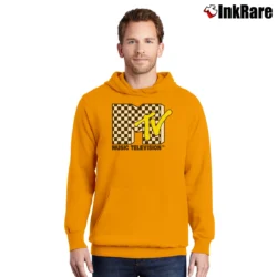 Men’s Mtv Classic Vans Checker Logo Pullover Hoodie in orange | Cozy, Durable, Modern Fit