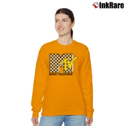 Women’s Mtv Classic Vans Checker Logo Relaxed Sweatshirt in orange | Soft, Laid-Back Vibe