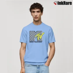 Men’s Mtv Classic Vans Checker Logo Classic T-Shirt in light blue | Soft, Breathable Everyday Wear