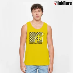 Men’s Mtv Classic Vans Checker Logo Tank Top in yellow | Breathable, Active-Friendly Design