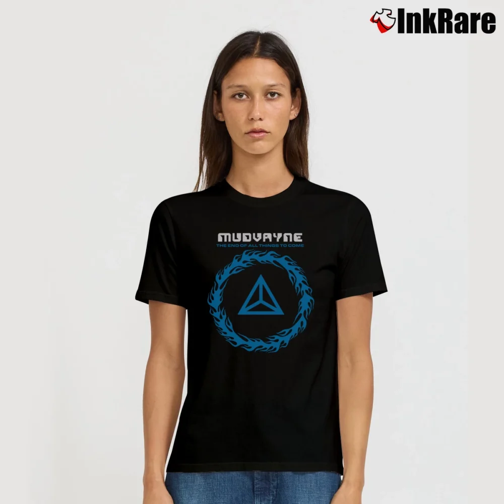 Women’s Mudvayne Heavy Metal Band Logo Signature T-Shirt in black | Soft, Flattering Fit