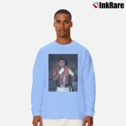 Men’s muhammad ali boxer legendary for Boxing Fans and GOAT Lovers Long-Sleeve Shirt in light blue | Sleek, Lightweight, Year-Round Wear