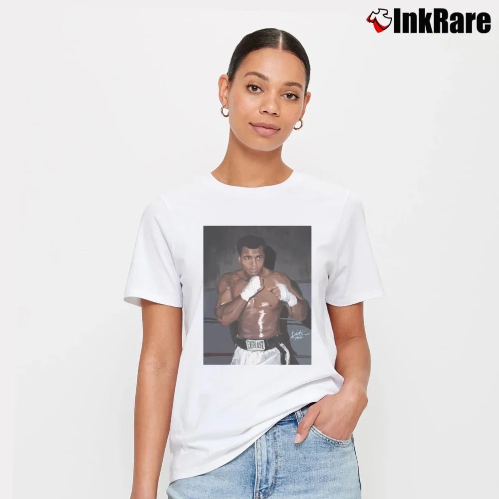 Women’s muhammad ali boxer legendary for Boxing Fans and GOAT Lovers Signature T-Shirt in white | Soft, Flattering Fit