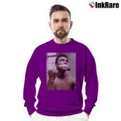 Men’s Muhammad Ali Funny Moment for Boxing Fans Crewneck Sweatshirt in purple | Cozy Fabric, Clean Style