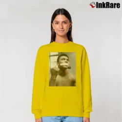 Women’s Muhammad Ali Funny Moment for Boxing Fans Relaxed Sweatshirt in yellow | Soft, Laid-Back Vibe