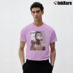 Men’s Muhammad Ali Funny Moment for Boxing Fans V-Neck Tee in light pink | Sharp, Breathable, Everyday Staple
