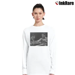 Women’s muhammad ali quote for Boxing Fans and Motivational Lovers Long-Sleeve Top in white | Sleek, Versatile, All-Season