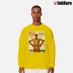 Men’s muhammad ali sports magazine for Vintage Boxing Fans Long-Sleeve Shirt in yellow | Sleek, Lightweight, Year-Round Wear