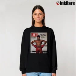 Women’s muhammad ali sports magazine for Vintage Boxing Fans Relaxed Sweatshirt in black | Soft, Laid-Back Vibe