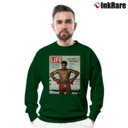 Men’s muhammad ali sports magazine for Vintage Boxing Fans Crewneck Sweatshirt in forest green | Cozy Fabric, Clean Style