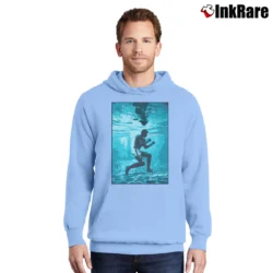 Men’s muhammad ali underwater boxing for Fight and Fitness Fans Pullover Hoodie in light blue | Cozy, Durable, Modern Fit