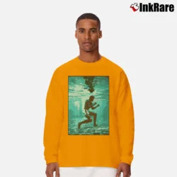 Men’s muhammad ali underwater boxing for Fight and Fitness Fans Long-Sleeve Shirt in orange | Sleek, Lightweight, Year-Round Wear