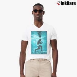 Men’s muhammad ali underwater boxing for Fight and Fitness Fans V-Neck Tee in white | Sharp, Breathable, Everyday Staple