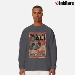 Men’s muhammad ali vintage for Retro Boxing and Sports Fans Long-Sleeve Shirt in charcoal | Sleek, Lightweight, Year-Round Wear