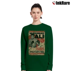 Women’s muhammad ali vintage for Retro Boxing and Sports Fans Long-Sleeve Top in forest green | Sleek, Versatile, All-Season