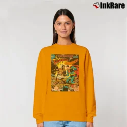 Women’s Muhammad Ali vs Superman Classic Boxing Relaxed Sweatshirt in orange | Soft, Laid-Back Vibe