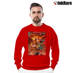 Men’s Muhammad Ali vs Superman Classic Boxing Crewneck Sweatshirt in red | Cozy Fabric, Clean Style