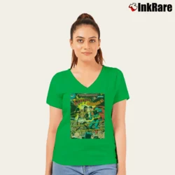 Women’s Muhammad Ali vs Superman Classic Boxing V-Neck Tee in irish green | Chic Neckline, Soft Texture