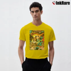 Men’s Muhammad Ali vs Superman Classic Boxing V-Neck Tee in yellow | Sharp, Breathable, Everyday Staple