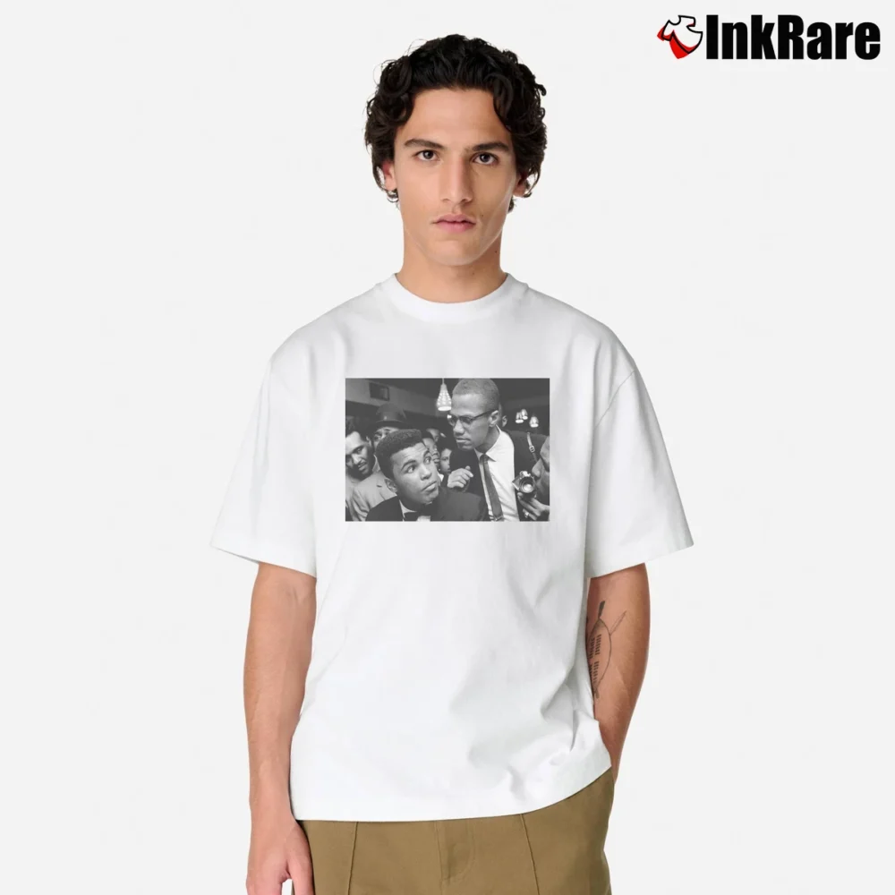 Men’s Muhammad Ali X Malcolm X Black History Classic T-Shirt in white | Soft, Breathable Everyday Wear