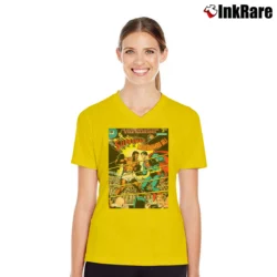 Women’s Muhammad Ali x Superman Retro 80s Tribute V-Neck Tee in yellow | Chic Neckline, Soft Texture