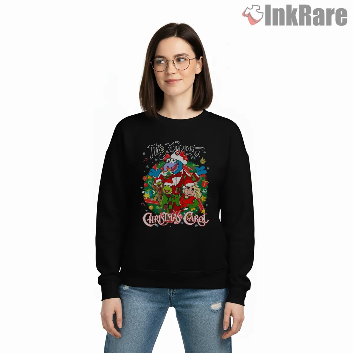 Muppet Christmas Carol Festive Character Group Shirt on graphic shirt for women graphic tee