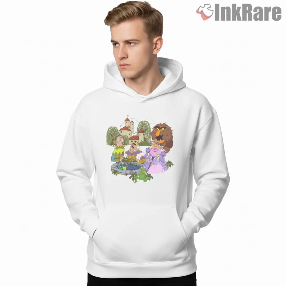 Muppet Frog Prince Fairytale Royal Scene Shirt on white hoodie for men graphic tee