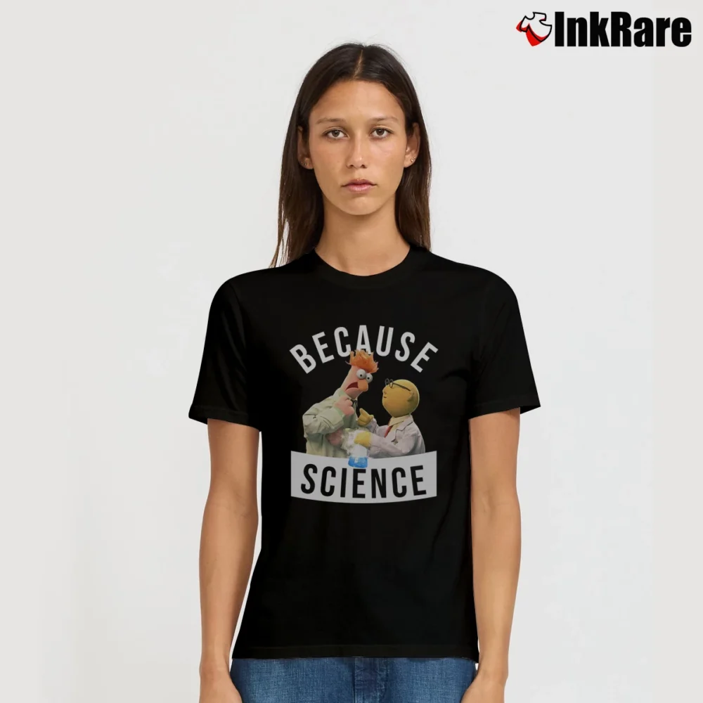 Women’s Muppets Beaker Doctor Bunsen Science Signature T-Shirt in black | Soft, Flattering Fit